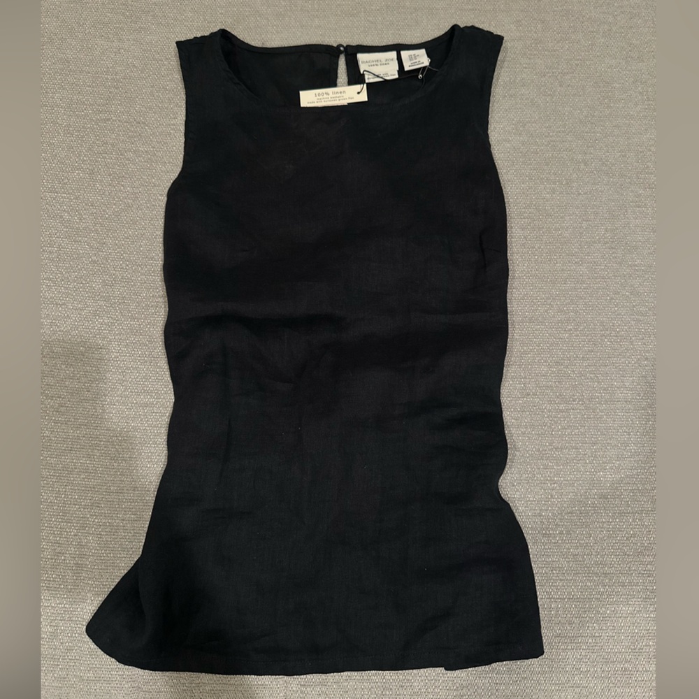 Rachel Zoe Black Linen Top